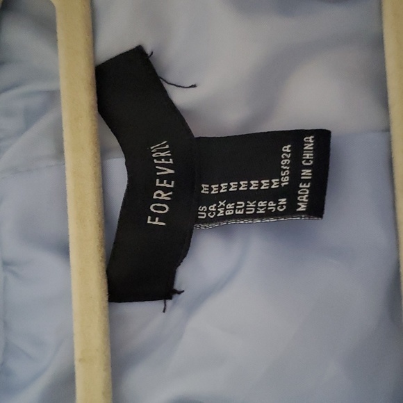 Forever 21 Baby Blue Crop Jacket size M - Picture 6 of 15